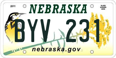 NE license plate BYV231