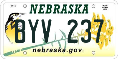 NE license plate BYV237
