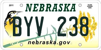 NE license plate BYV238
