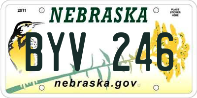 NE license plate BYV246