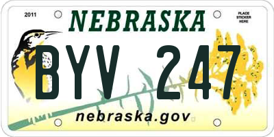 NE license plate BYV247