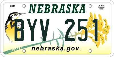 NE license plate BYV251