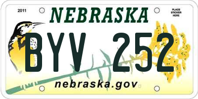 NE license plate BYV252