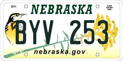 NE license plate BYV253