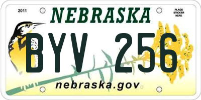NE license plate BYV256