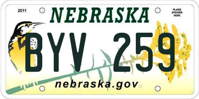 NE license plate BYV259