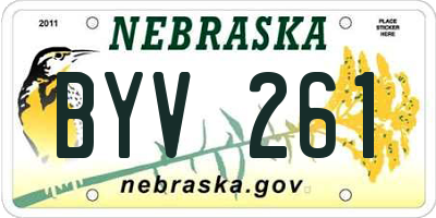 NE license plate BYV261