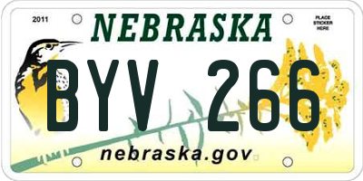 NE license plate BYV266