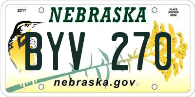 NE license plate BYV270