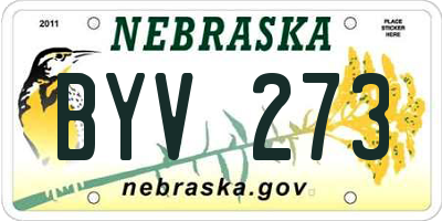 NE license plate BYV273