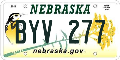 NE license plate BYV277