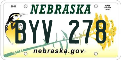 NE license plate BYV278