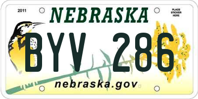 NE license plate BYV286