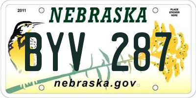 NE license plate BYV287