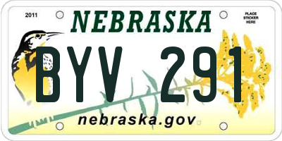 NE license plate BYV291