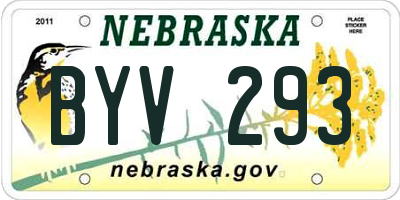 NE license plate BYV293