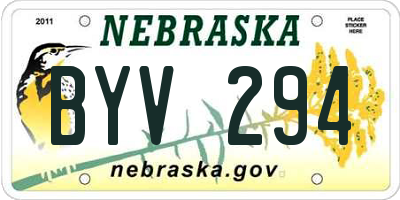 NE license plate BYV294