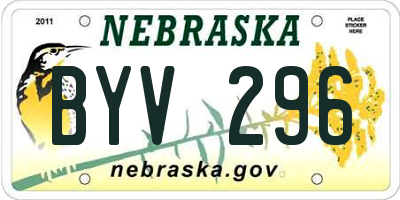 NE license plate BYV296