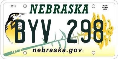 NE license plate BYV298