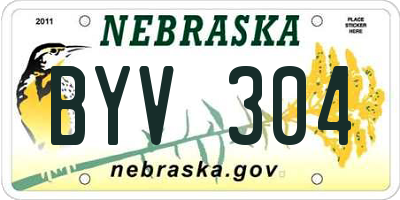 NE license plate BYV304