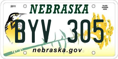 NE license plate BYV305