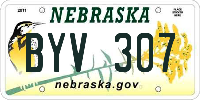 NE license plate BYV307
