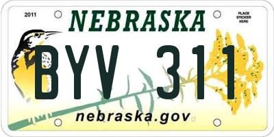 NE license plate BYV311