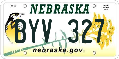 NE license plate BYV327