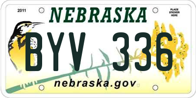 NE license plate BYV336