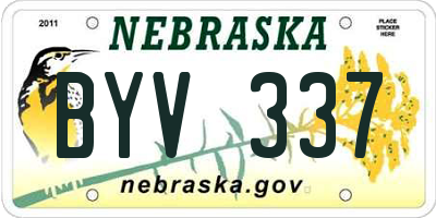 NE license plate BYV337