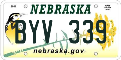 NE license plate BYV339
