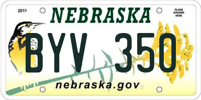 NE license plate BYV350