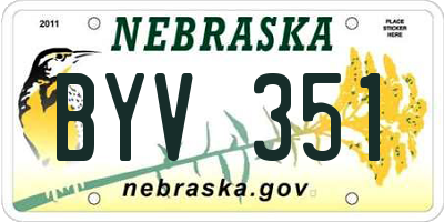 NE license plate BYV351