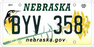 NE license plate BYV358