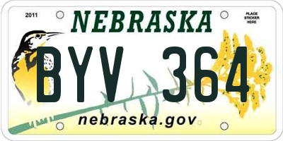 NE license plate BYV364