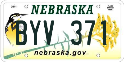 NE license plate BYV371