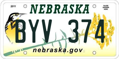 NE license plate BYV374