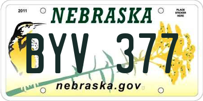NE license plate BYV377