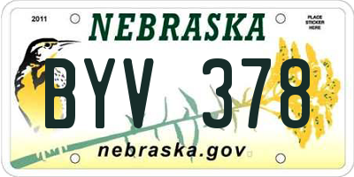 NE license plate BYV378