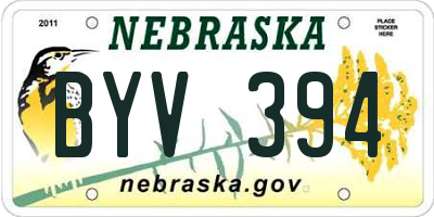 NE license plate BYV394