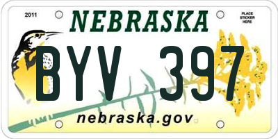NE license plate BYV397