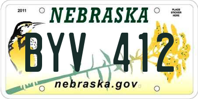 NE license plate BYV412