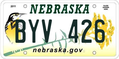 NE license plate BYV426