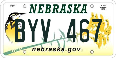 NE license plate BYV467