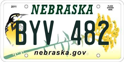 NE license plate BYV482