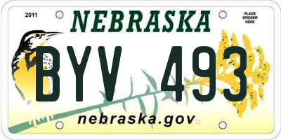 NE license plate BYV493