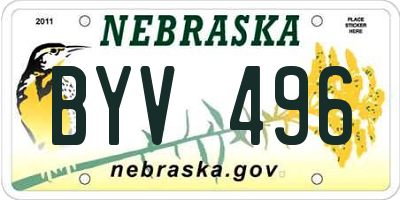 NE license plate BYV496