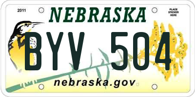 NE license plate BYV504