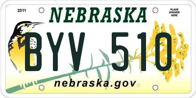 NE license plate BYV510