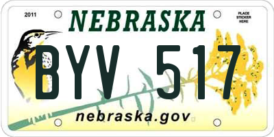 NE license plate BYV517